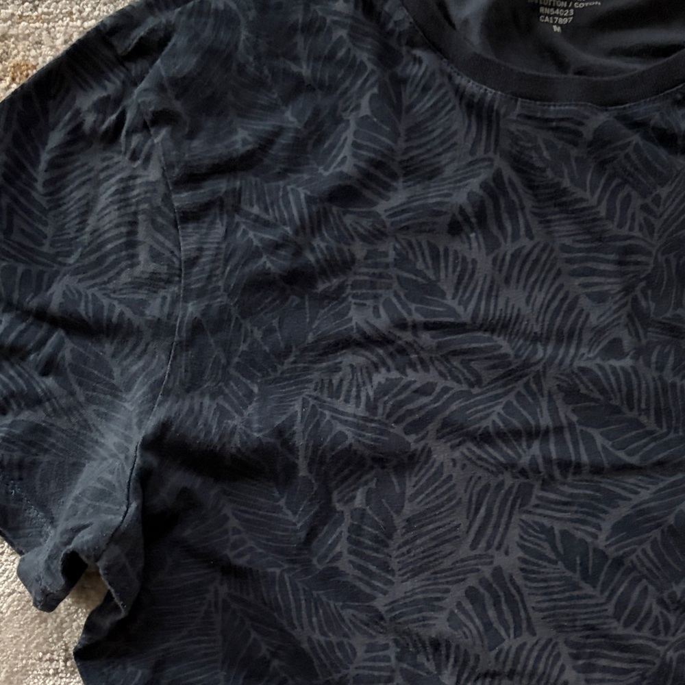 Banana Republic Black Leaf Print Tee